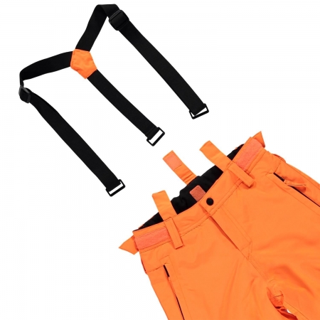 Chlapecký lyžařský komplet - bunda Mantello a kalhoty Footstrap Fluo Orange