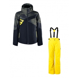Chlapecký lyžařský komplet - bunda Pander a kalhoty Footstrap Cyber Yellow
