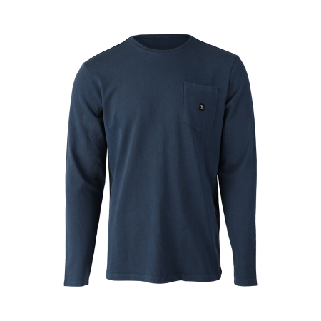 Pánské tričko Pascals potiskem na zadní straně a s dlouhým rukávem Night Blue (7996)