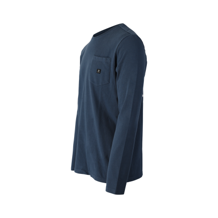 Pánské tričko Pascals potiskem na zadní straně a s dlouhým rukávem Night Blue (7996)